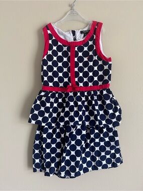 Nautica Girls Navy Polka Dot Dress